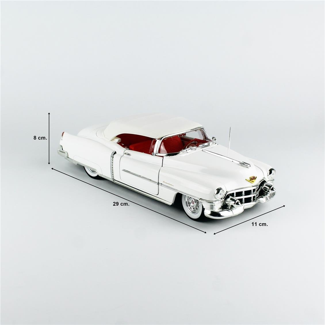 AutoWorld AW316 1/18 Ölçek, 1953 Cadillac Eldorado Convertible, Alpine White, Sergilemeye Hazır Metal Araba Modeli
