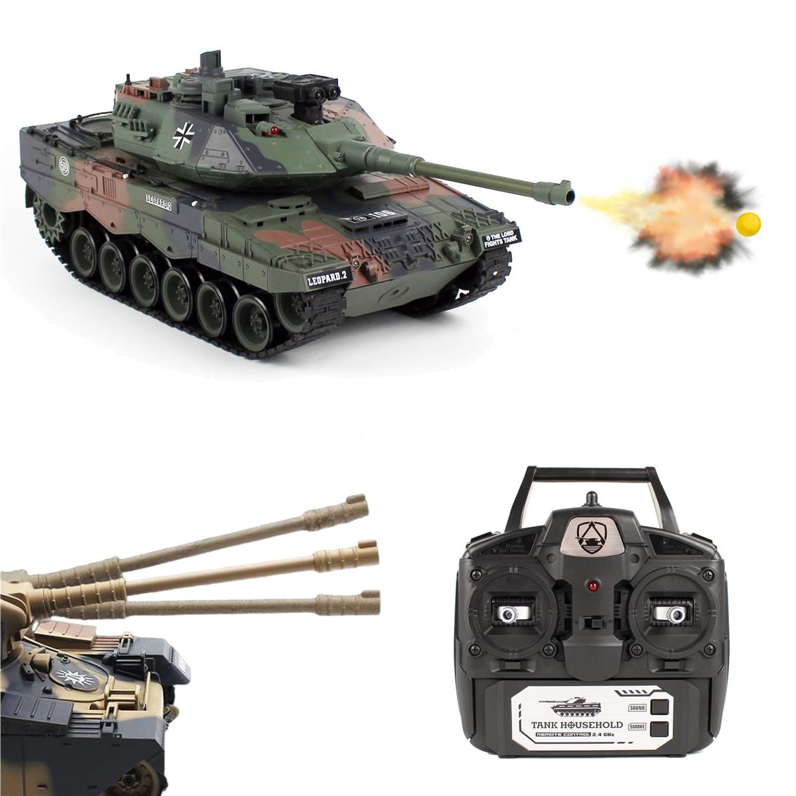 Brother 70792064 Alman Leopard 2, Uzaktan Kumandalı, Boncuk Atarak Savaşan Tank