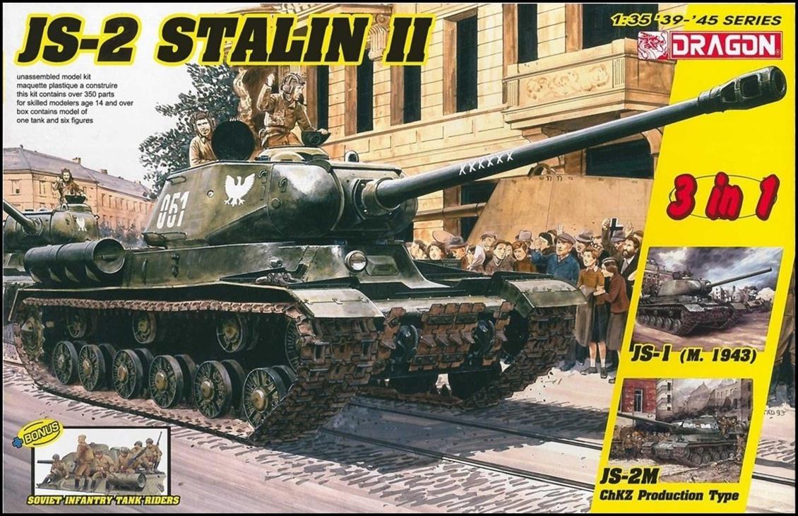 Dragon 6537 1/35 Js-2 Stalin II (3 in 1) ve Sovyet Tank Sürücüleri Demonte Plastik Maketi