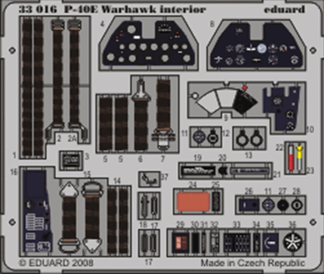 EDUARD 33016 1/32 P-40E interior S.A. FOR HASEGAWA