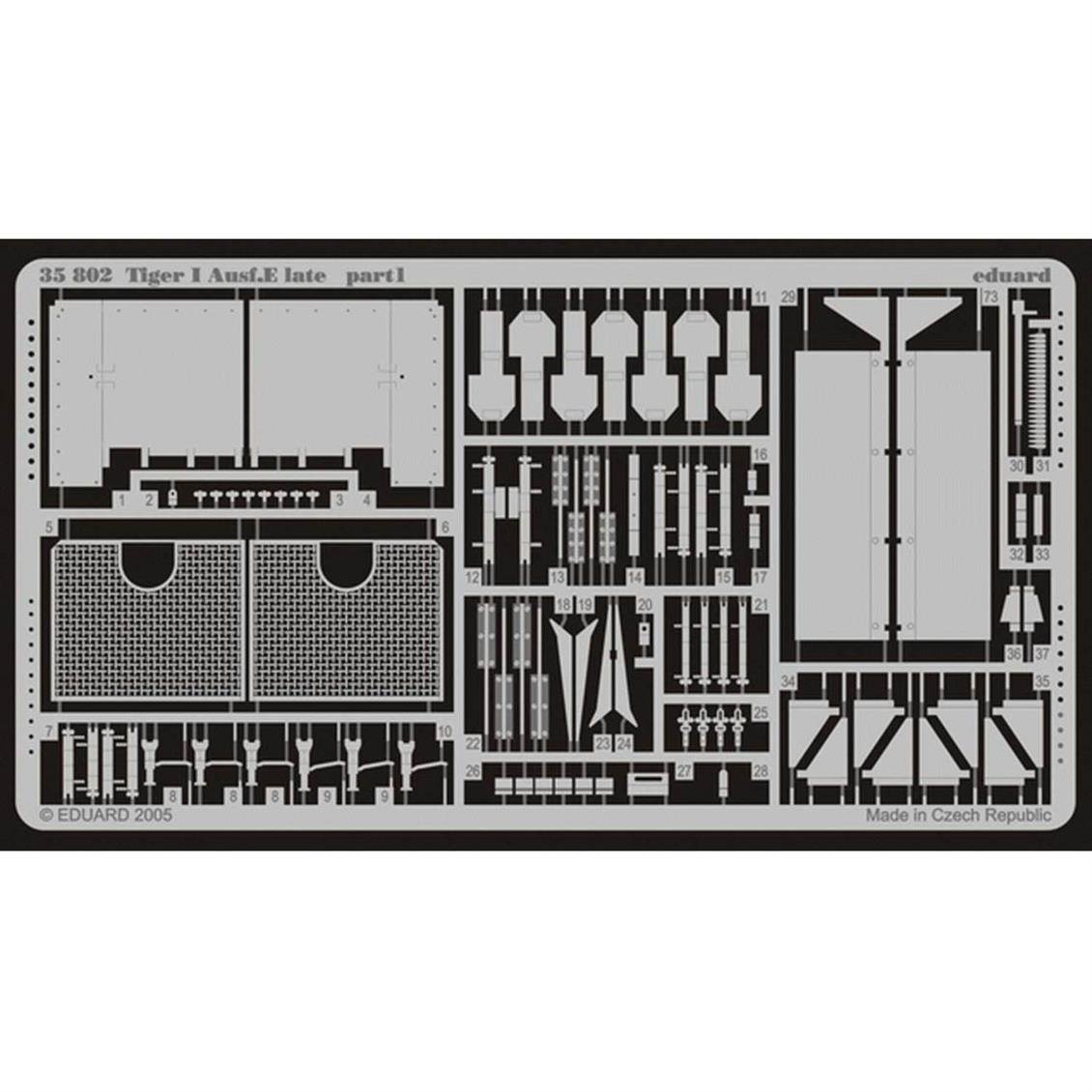 EDUARD 35802 1/35 Tiger I Ausf.E late FOR AFV 3579