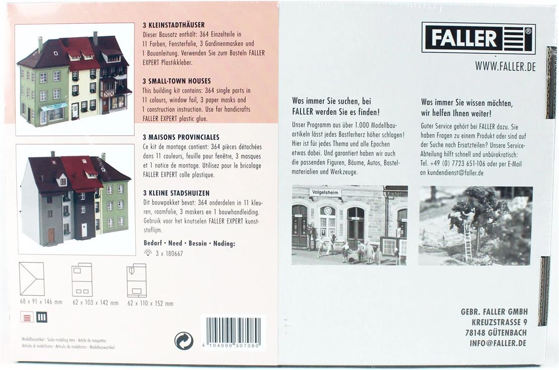 Faller 130708 1/87 Üçlü Kasaba Evi Plastik Model Kiti