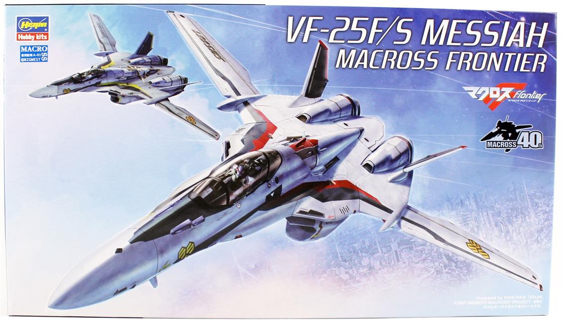 Hasegawa 24 65724 1/72 Ölçek VF-25F/S Messiah Macross Frontier, Macross-Robotech TV Serisi, Bilim Kurgu Plastik Model Kiti