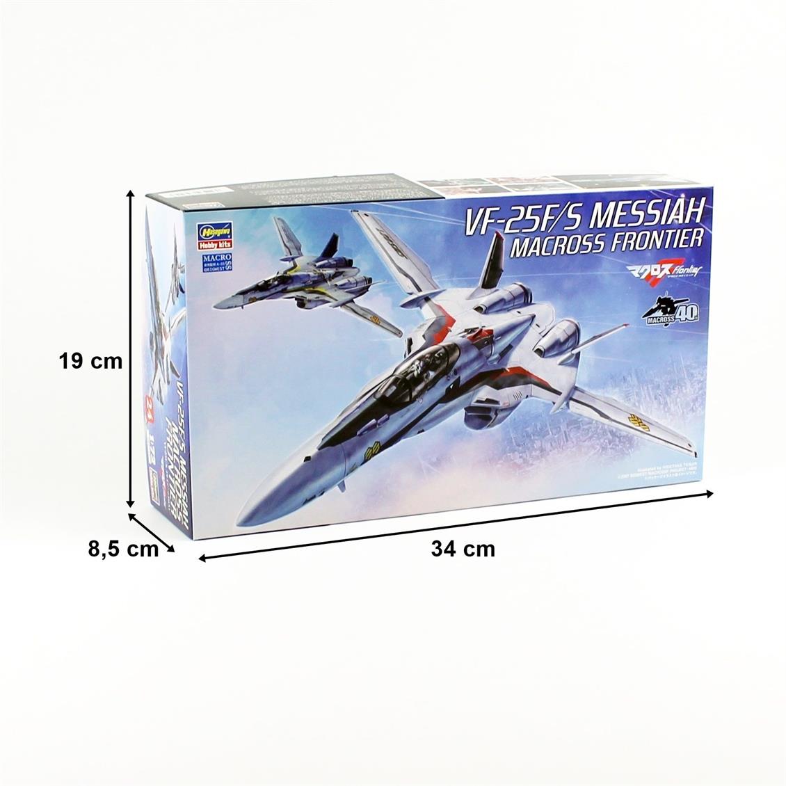 Hasegawa 24 65724 1/72 Ölçek VF-25F/S Messiah Macross Frontier, Macross-Robotech TV Serisi, Bilim Kurgu Plastik Model Kiti