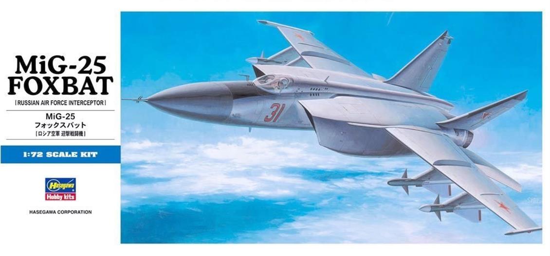 Hasegawa D4 00434 1/72 Mikoyan-25 Foxbat Savaş Uçağı Demonte Plastik Maketi