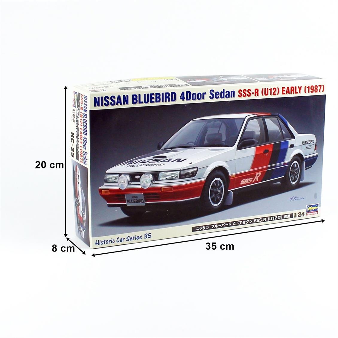 Hasegawa HC35 21135 1/24 Ölçek Nissan Bluebird 4-Door Sedan SSS-R (U12) 1987 Otomobil Plastik Model Kiti
