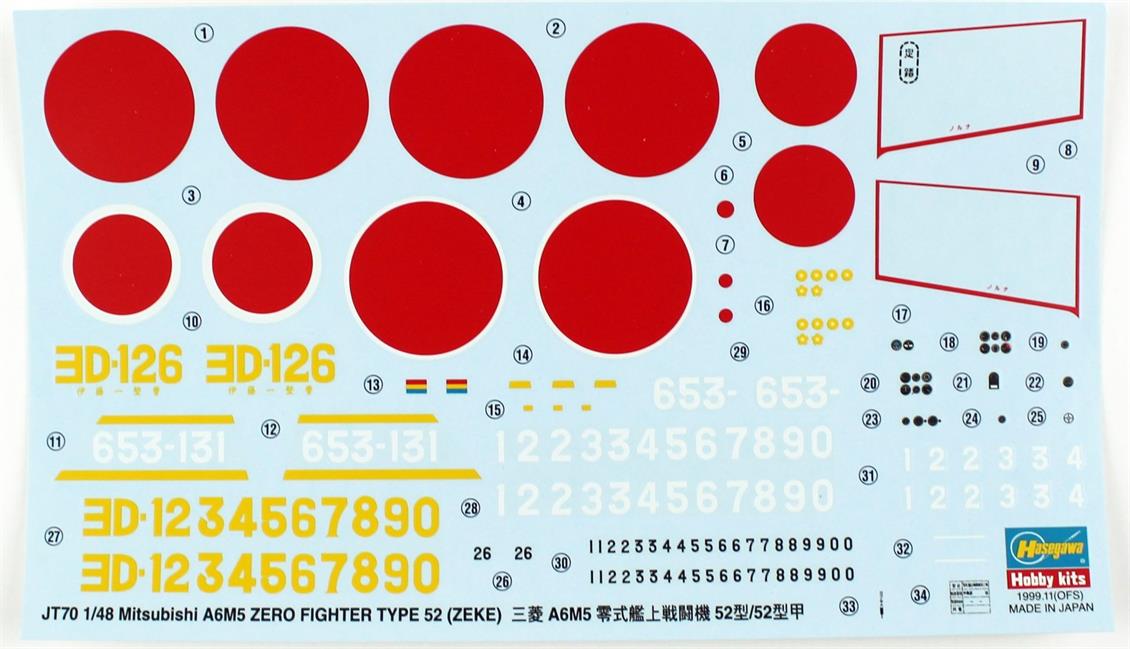 Hasegawa JT70 19170 1/48 Ölçek Mitsubishi A6M5 Zero Fighter Type 52 (Zuhio), Yeni Kalıp Savaş Uçağı Plastik Model Kiti