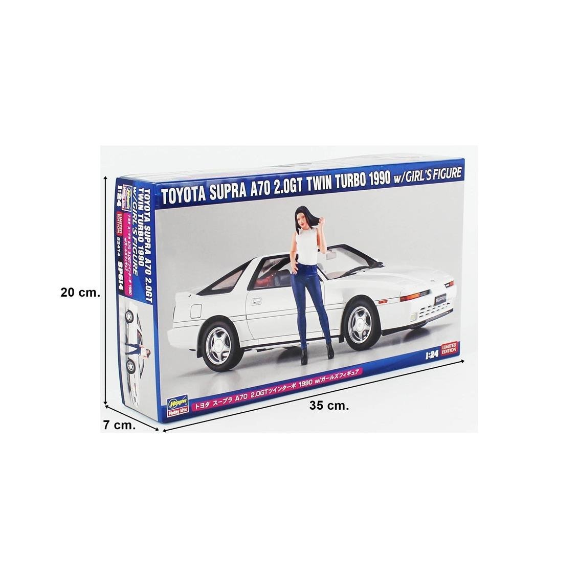 Hasegawa SP614 52414 1/24 Ölçek, Toyota Supra A70 2.0GT Twin Turbo 1990 ve Kız Figürü, Otomobil Plastik Model Kiti