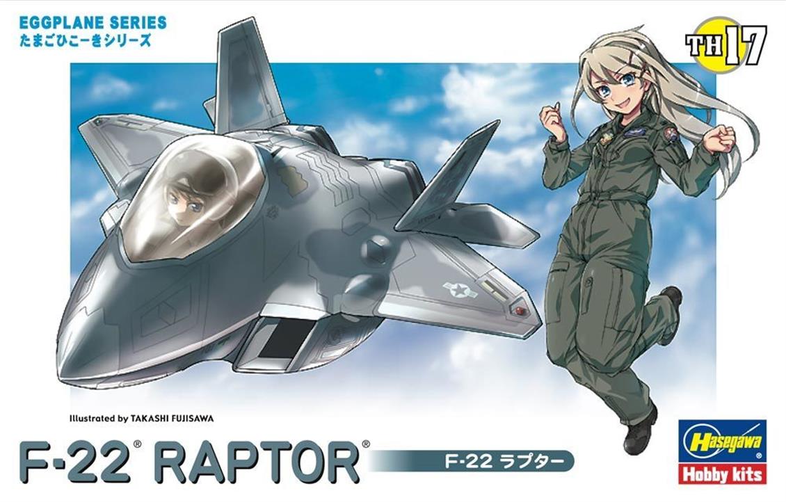 Hasegawa TH17 60127 F-22 Raptor Savaş Uçağı (Eggplane Serisi) Demonte Plastik Maketi