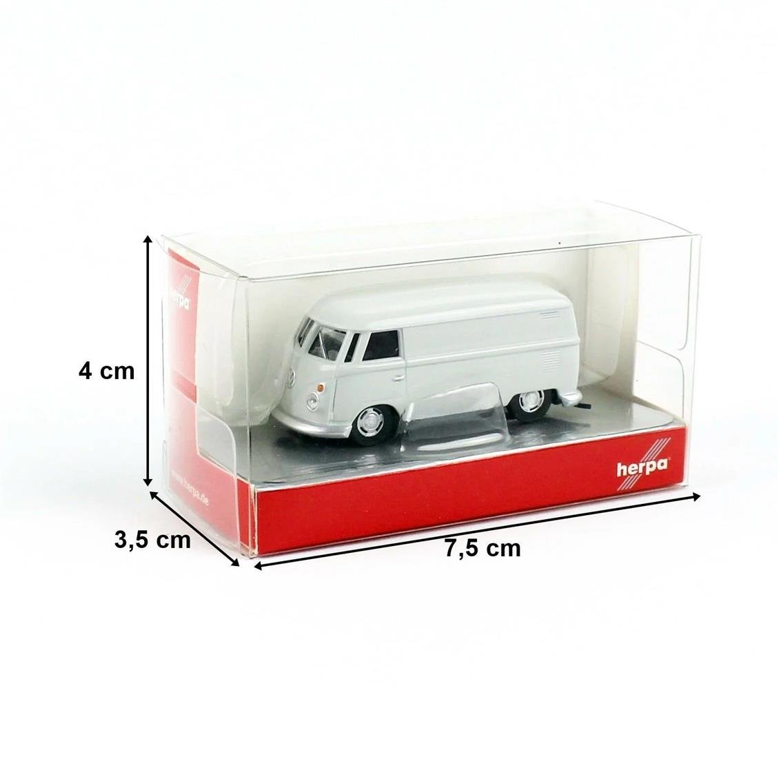 Herpa 090469-003 1/87 Ölçek VW T1 Van, Açık Gri, Sergilemeye Hazır Model Araç