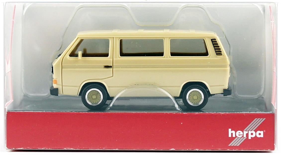 Herpa 420914-002 1/87 Ölçek VW T3 Minibüs, Bej, Sergilemeye Hazır Model Araç