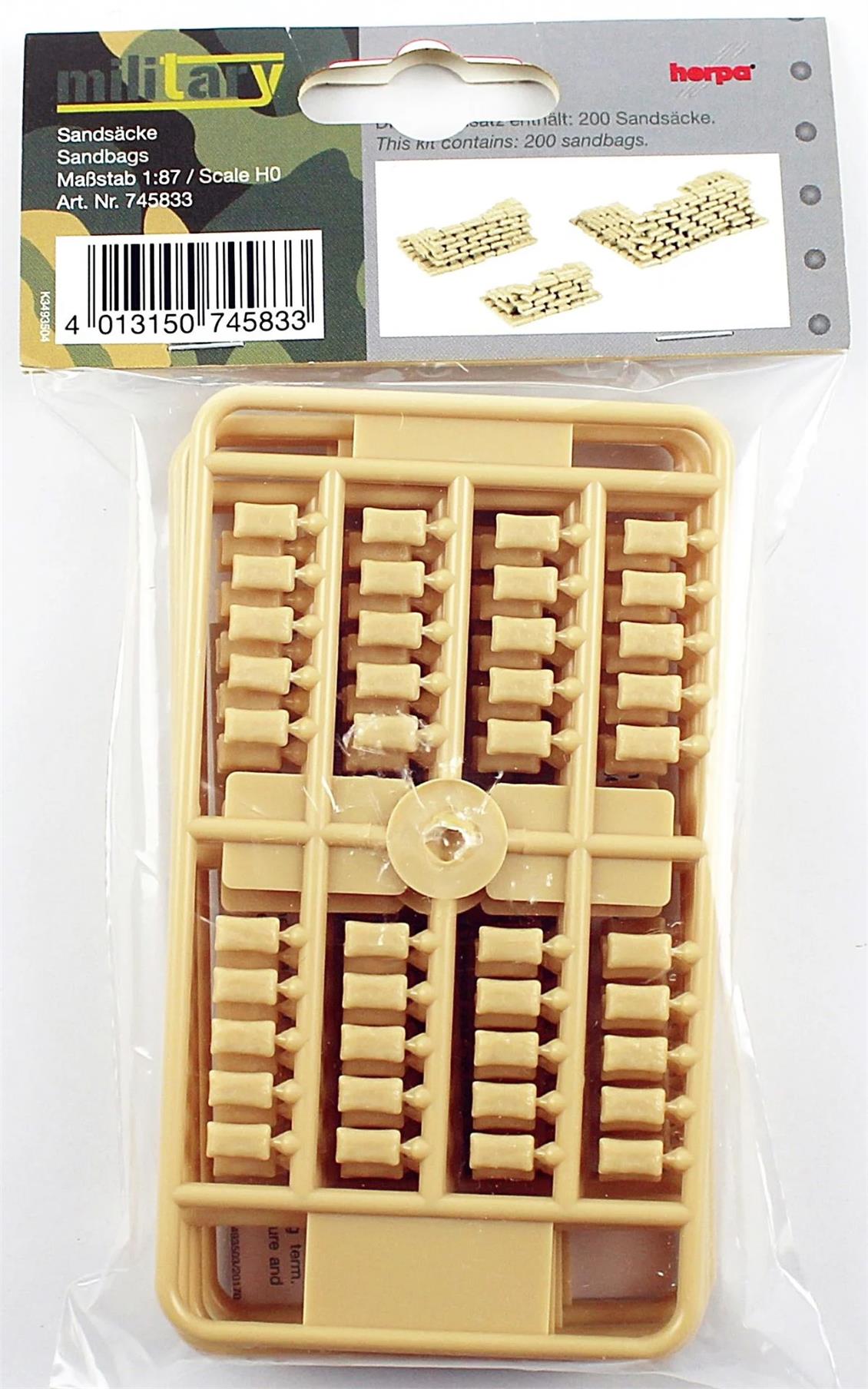 Herpa 745833 1/87 Ölçek Kum Torbaları, 200 Adet