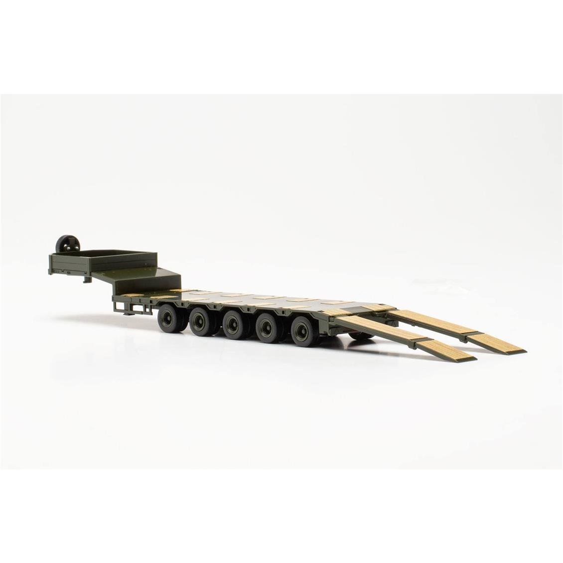 Herpa 746977 1/87 Ölçek, Goldhofer Alçak Düz Kasa ve Rampalı Römork, Sergilemeye Hazır Model Araç