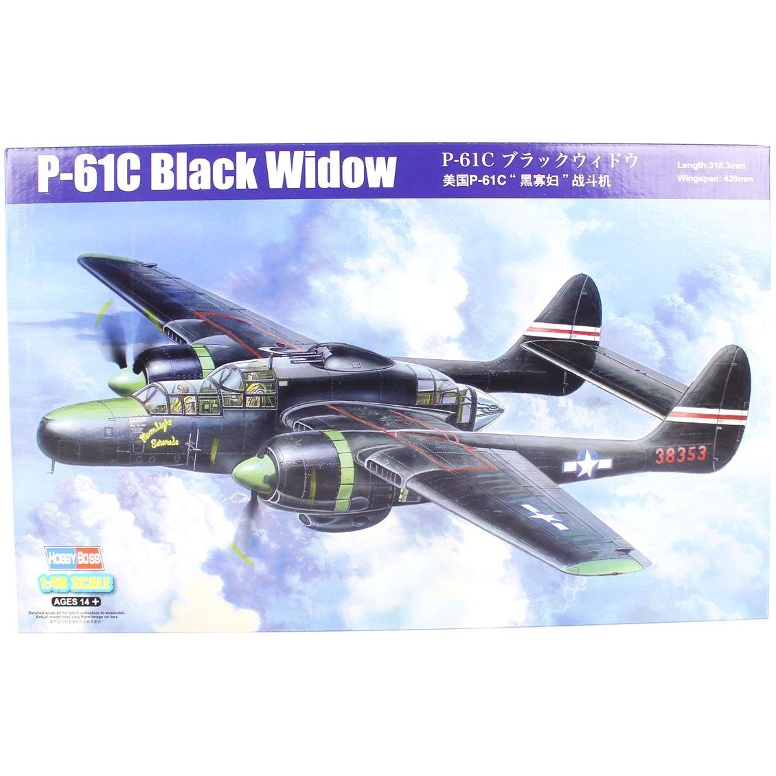 HobbyBoss 81732 1/48 Ölçek P-61C Black Widow, Savaş Uçağı Plastik Model Kiti