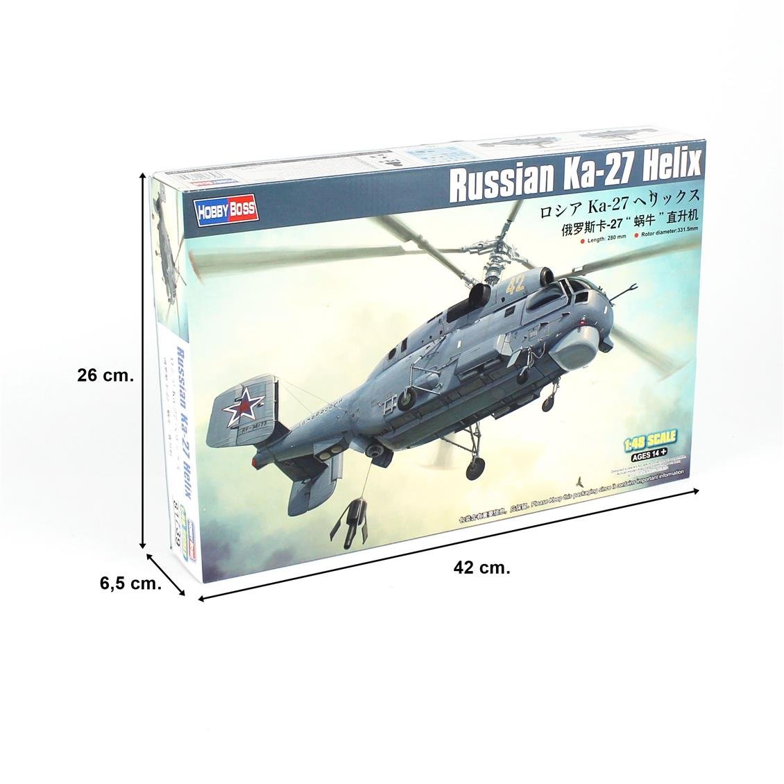 HobbyBoss 81739 1/48 Ölçek Russian Ka-27 Helix, Askeri Helikopter Plastik Model Kiti