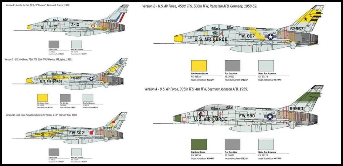 Italeri 1398S 1/72 F-100F Super Sabre Savaş Uçağı Demonte Plastik Maketi