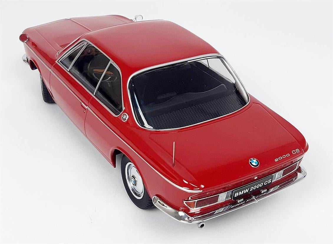 KKscale 180122 1/18 1965 Bmw 2000 CS, Kırmızı, Sergilemeye Hazır Metal Araba Modeli