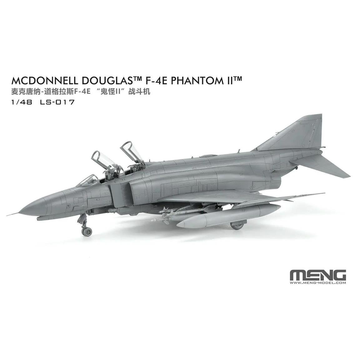 Meng LS-017 1/48 Ölçek McDonnell Douglas F-4E Phantom II Savaş Uçağı, Plastik Model Kiti