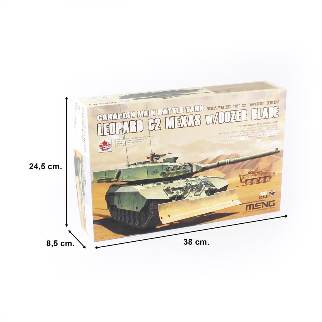 Meng TS-041 1/35 Ölçek Kanada Leopard C2 MEXAS, Dozer Bıçaklı Ana Muharebe Tankı, Plastik Model Kiti