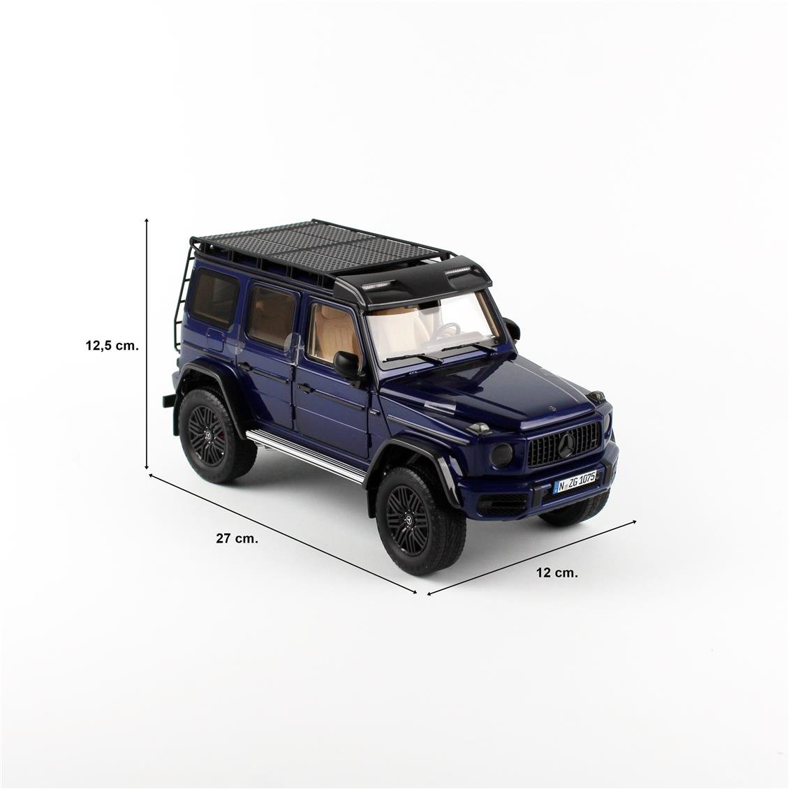 NZG 1075-1/20 1/18 Ölçek, Mercedes-AMG G 63 Arazi Aracı, Mistik Mavi, Sergilemeye Hazır Metal Model