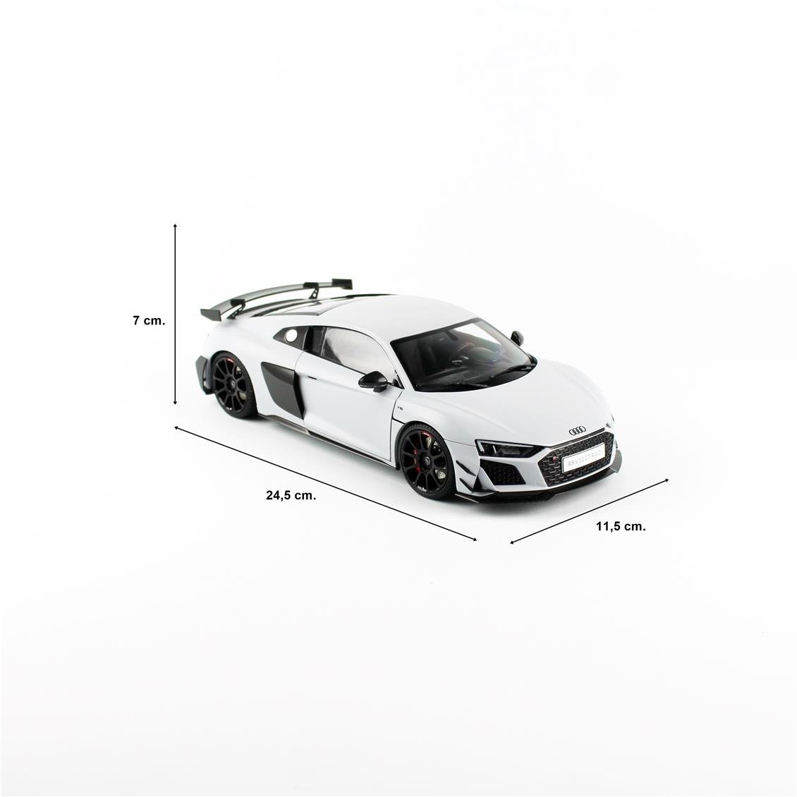 NZG VAKF0356 1/18 Ölçek, Audi R8 2021 Coupe, Metalik Beyaz, Sergilemeye Hazır Metal Model