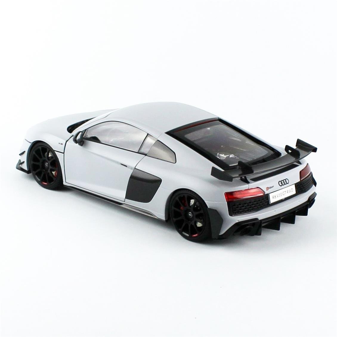 NZG VAKF0356 1/18 Ölçek, Audi R8 2021 Coupe, Metalik Beyaz, Sergilemeye Hazır Metal Model