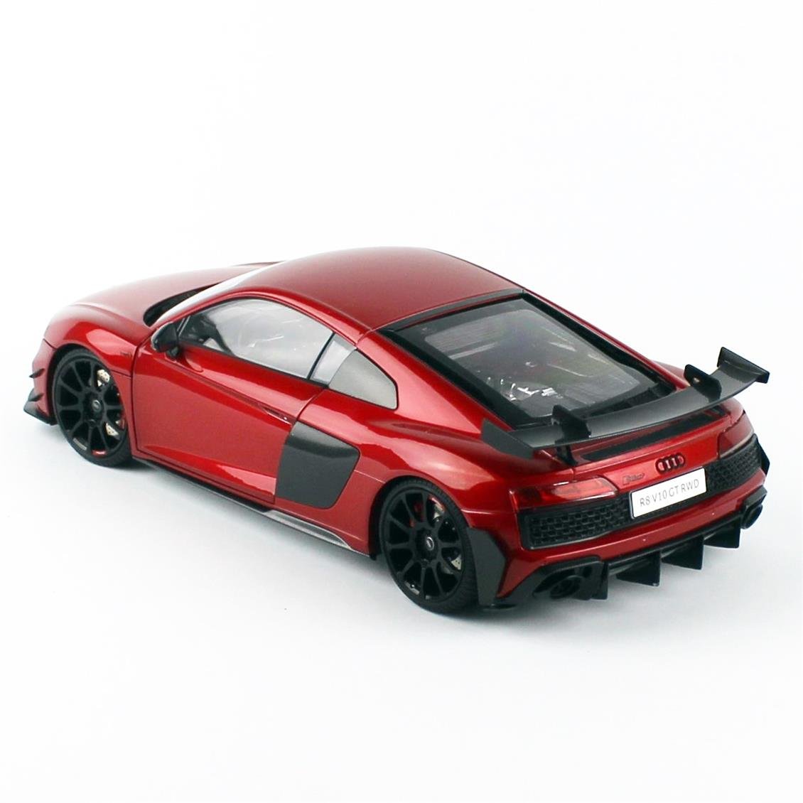 NZG VAKF0357 1/18 Ölçek, Audi R8 2021 Coupe, Metalik Kırmızı, Sergilemeye Hazır Metal Model