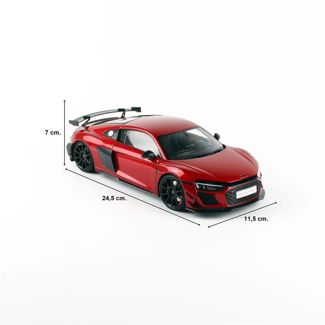 NZG VAKF0357 1/18 Ölçek, Audi R8 2021 Coupe, Metalik Kırmızı, Sergilemeye Hazır Metal Model