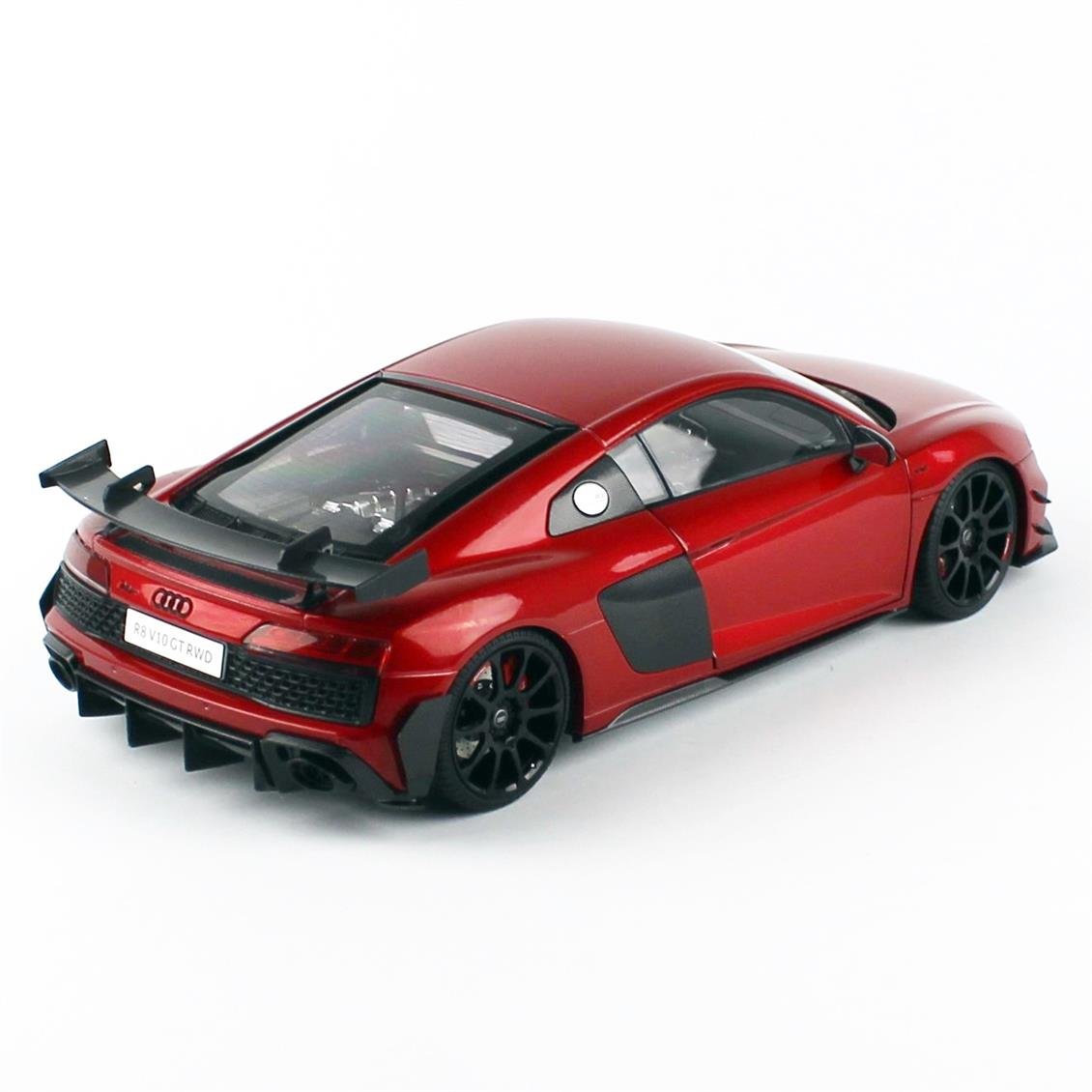 NZG VAKF0357 1/18 Ölçek, Audi R8 2021 Coupe, Metalik Kırmızı, Sergilemeye Hazır Metal Model
