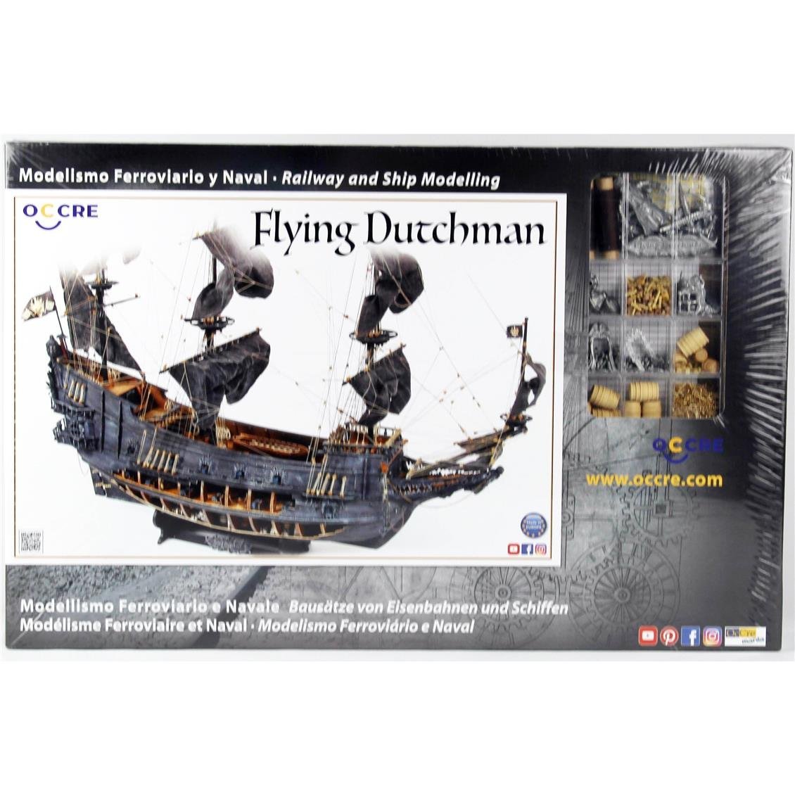 Occre 14010 1/50 Scale, Flying Dutchman, 78 cm. Sailing Legendary Ghost Ship, Wooden Model Kit