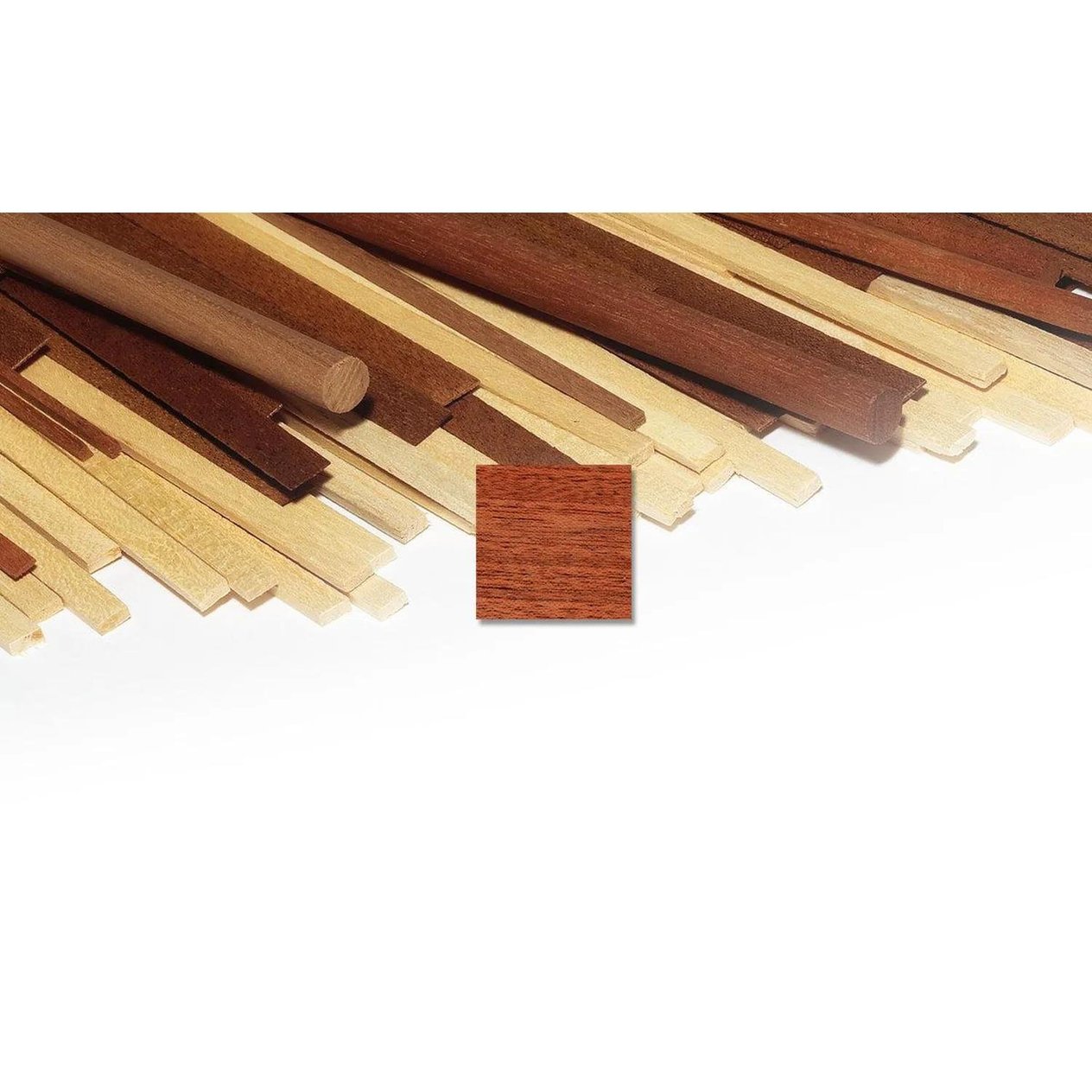 Occre 181005 Sapelly Wooden Covering Strip, 0.6x5x800 mm. 10 Pieces