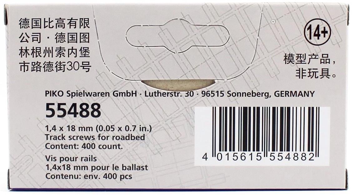 Piko 55488 Ray Yatağı Montaj Vidaları, 1,4 x 18 mm. 400 Adet