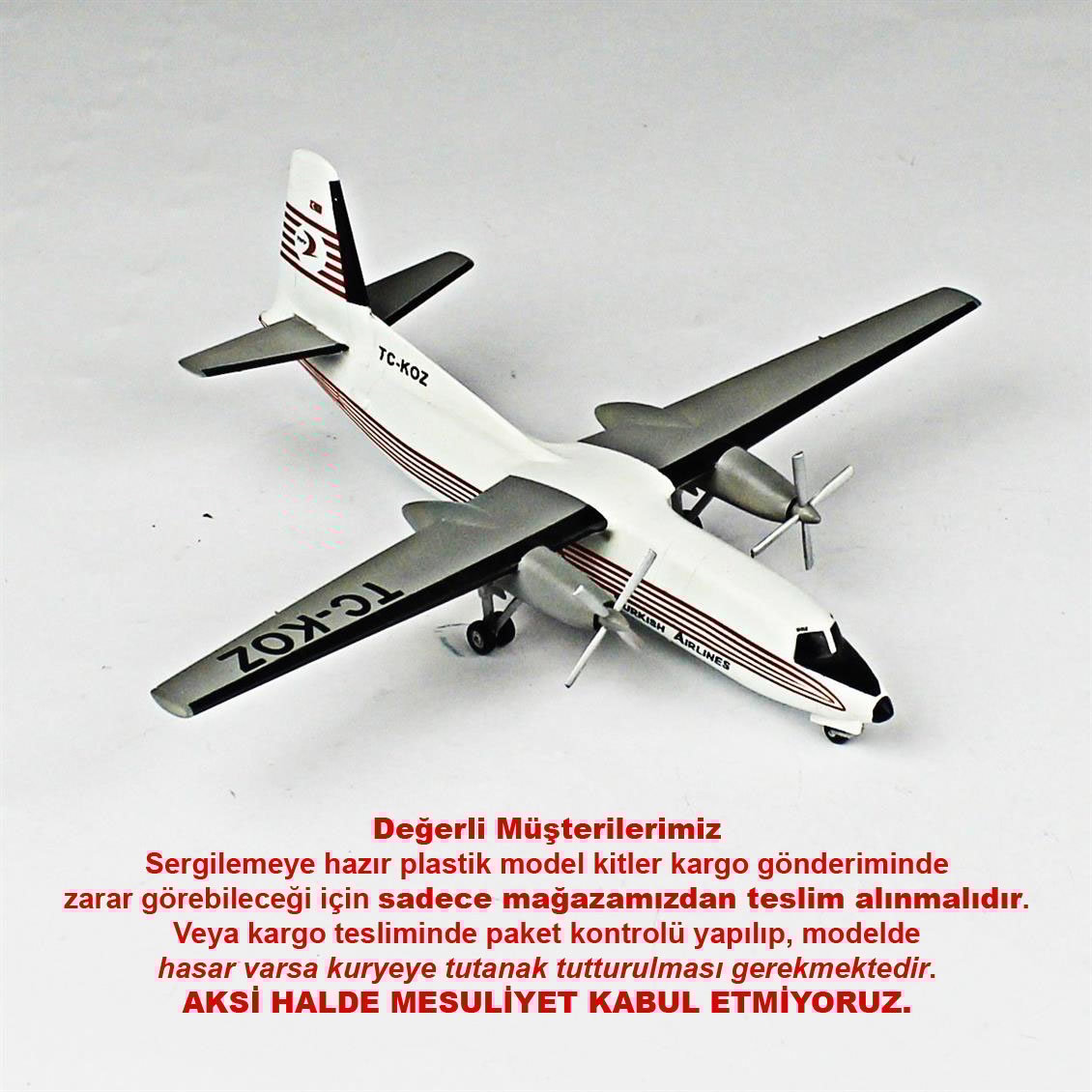QD145 1/144 F-27 Sergilemeye Hazır Plastik Uçak Maketi