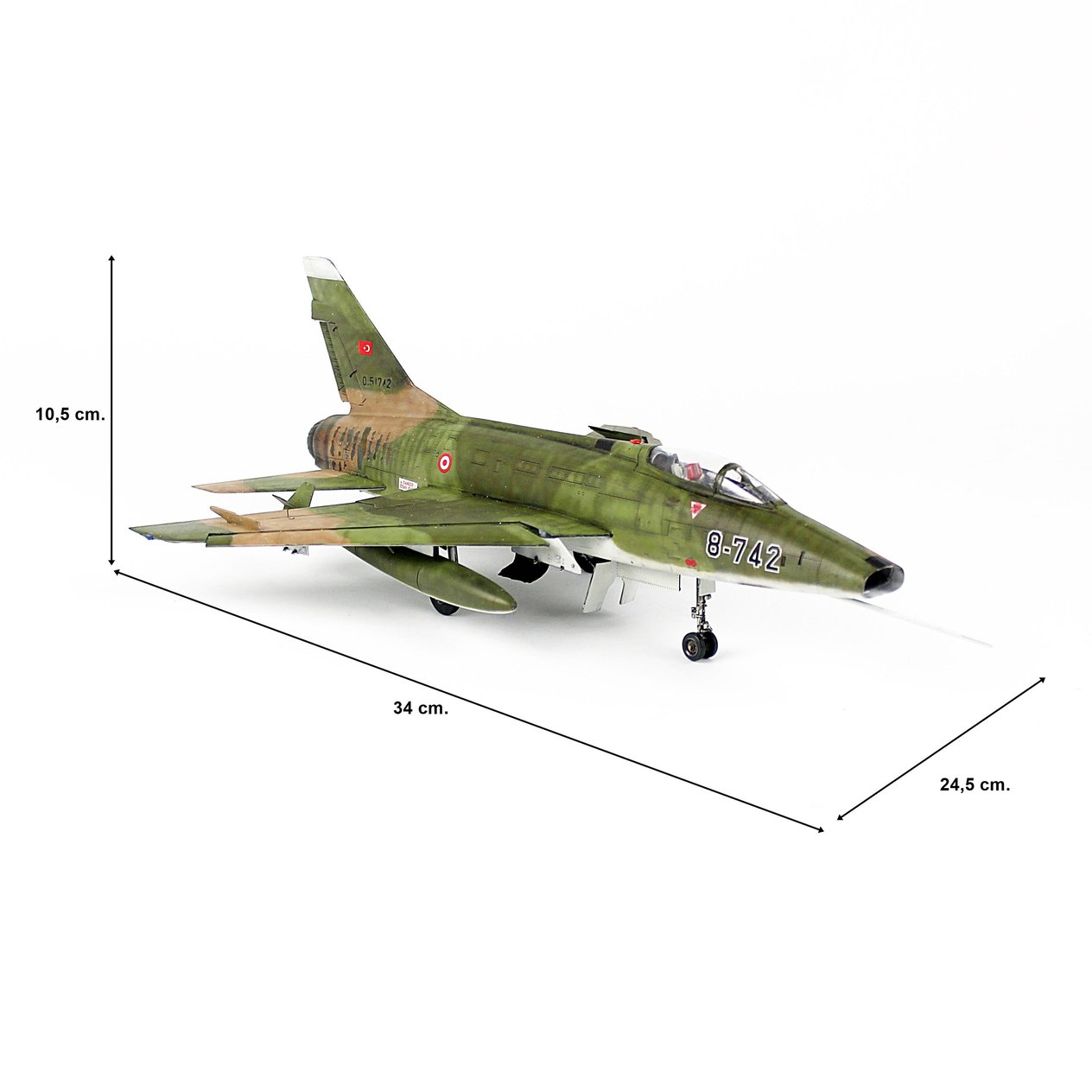 QD170 1/48 F-100D, 182 Filo, Diyarbakır, Sergilemeye Hazır Plastik Savaş Uçağı Modeli