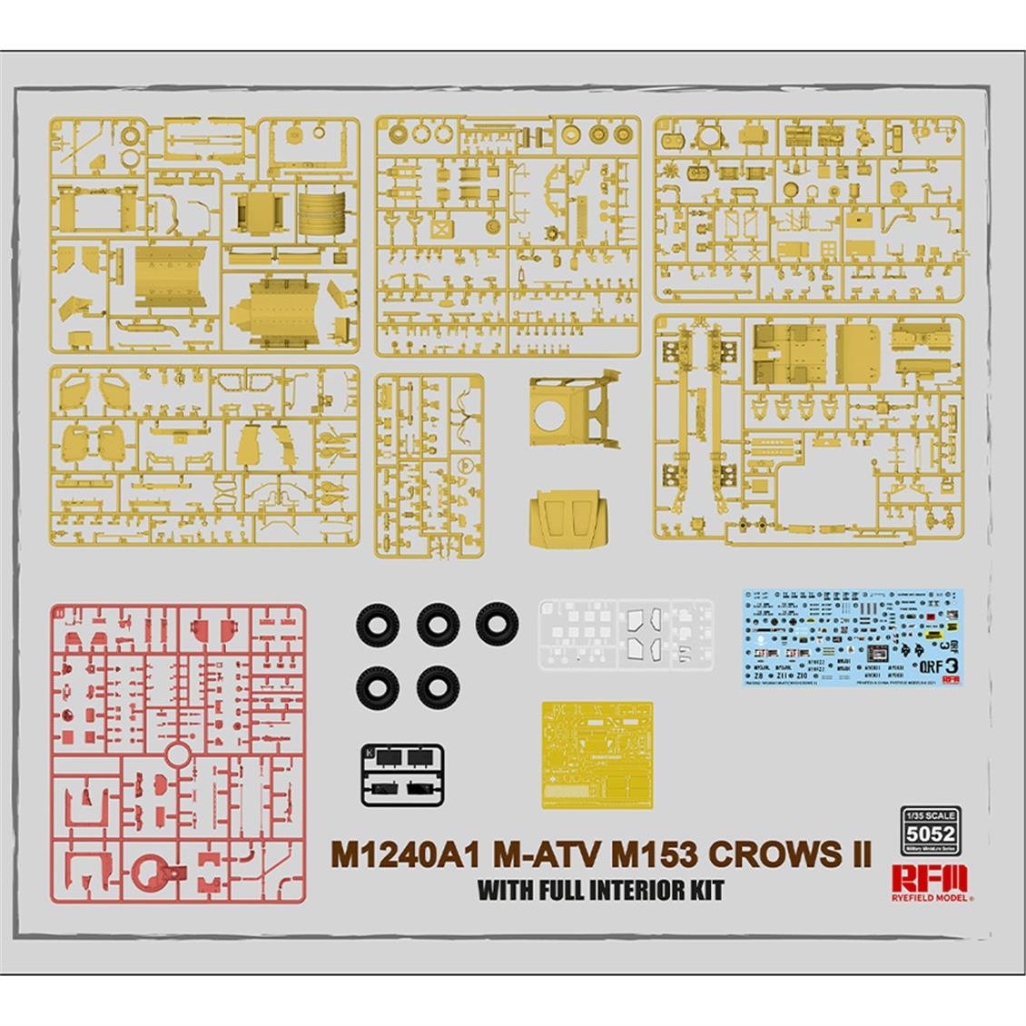RFM 5052 1/35 Ölçek M1240A1 M-ATV (M153 CROWS II Silahlı ) Askeri Aracı ,İç Detaylı Plastik Model Kiti