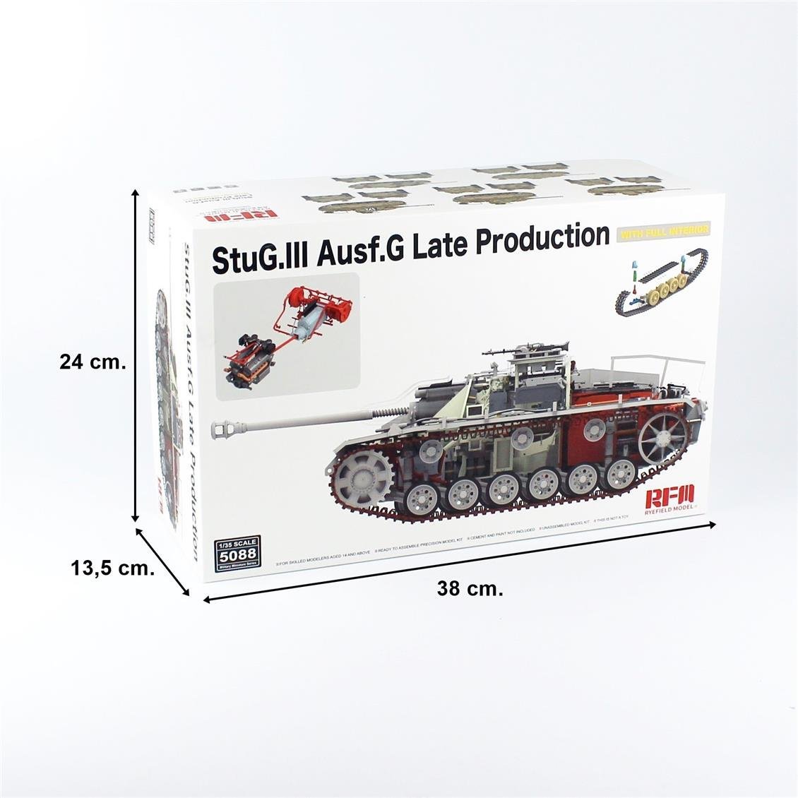 RFM 5088 1/35 Ölçek StuG.III Ausf.G, Geç Dönem Tankı, İç Detaylı, Plastik Model Kiti