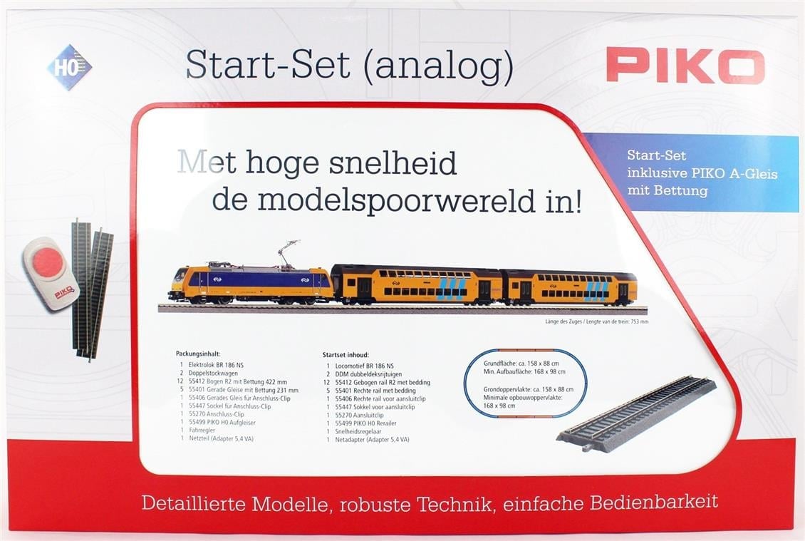 S-Set E-Lok Personenzug mit 2 Doppelstocksitzwagen NS A-Gleis & B V