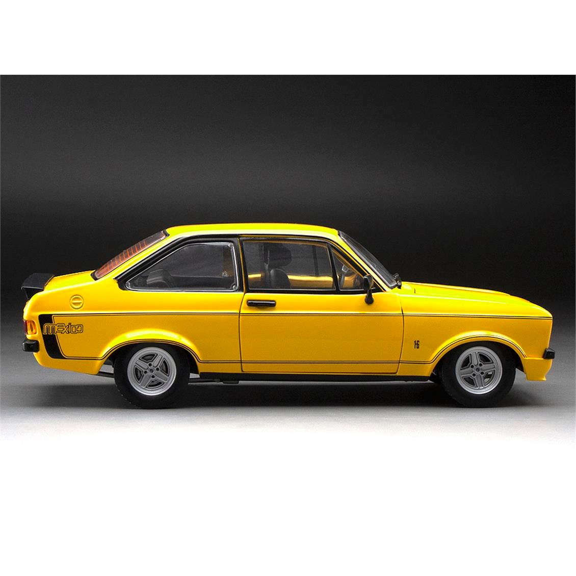 Sunstar 4632R 1/18 Ölçek, 1976 Ford Escort MKII RS Mexico, Sarı, Sergilemeye Hazır Metal Araba Modeli