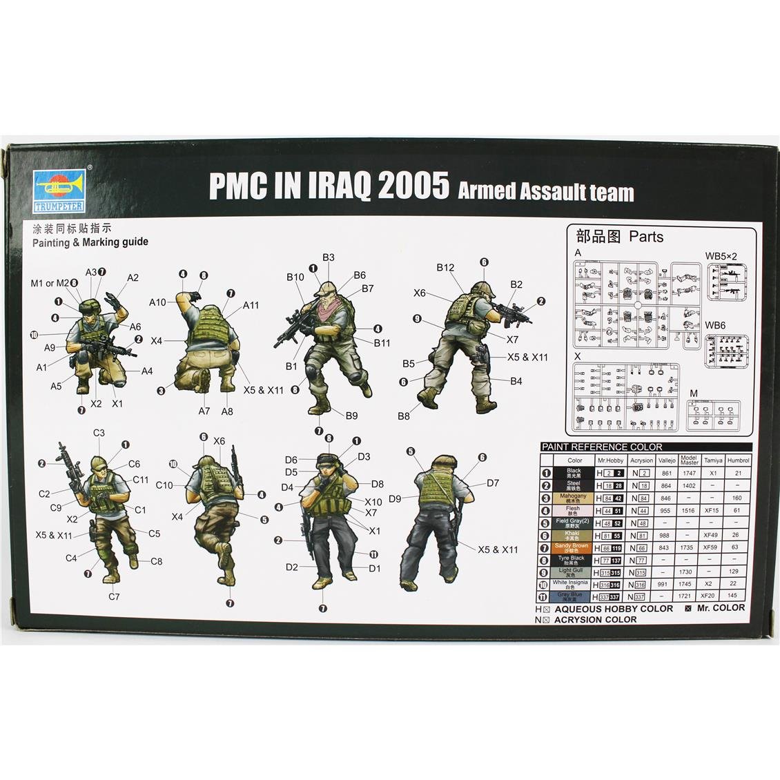 Trumpeter 00419 1/35 Ölçek PMC Saldırı Timi ırak'ta (2005) Figürleri Plastik Model Kiti