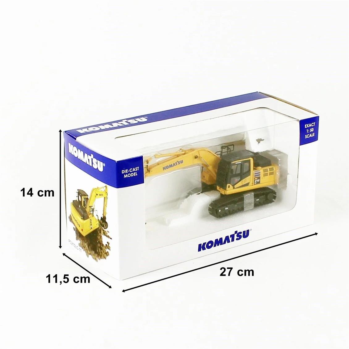 Universal Hobbies UH8122 1/50 Komatsu PC210 LC-11 Exkavatör, Sergilemeye Hazır Metal İş Makinası Modeli