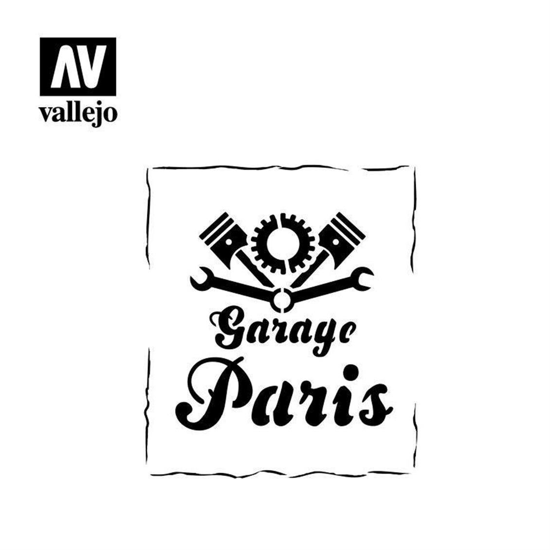 Vallejo ST-LET001 1/35 Nostaljik Araba Garajı Şeması Esnek Boya Şablonu
