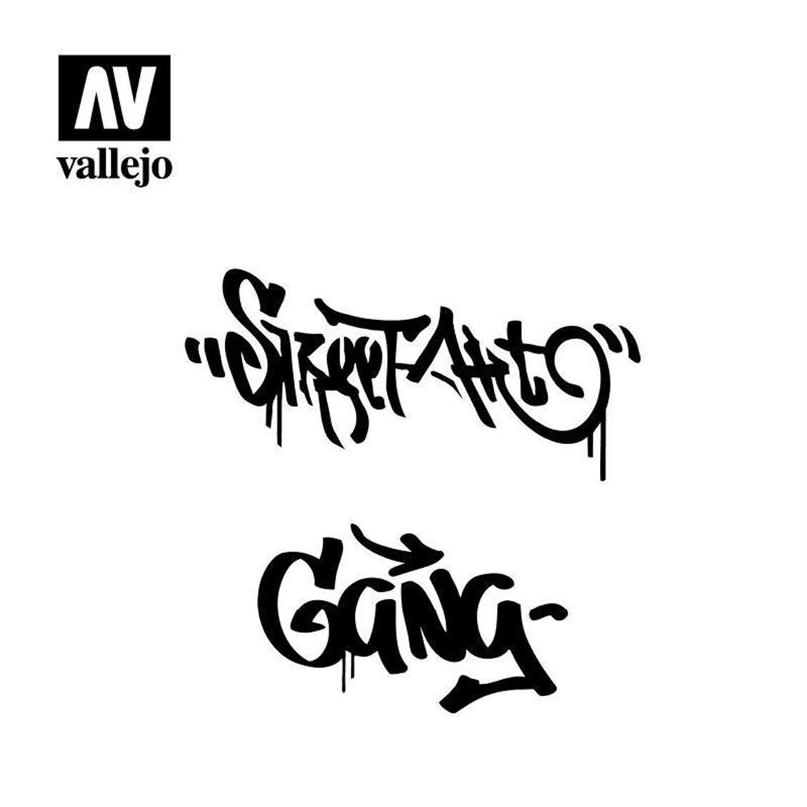 Vallejo ST-LET004 1/35 Grafity Şemalı-2 Esnek Boya Şablonu