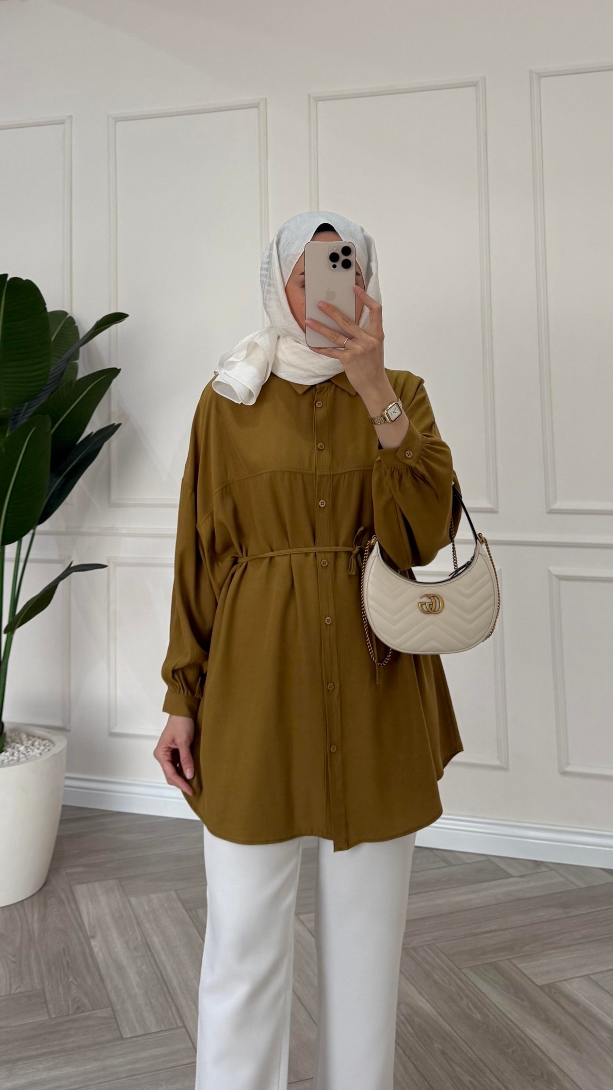 Else Premium Tencel Gömlek Yağ Yeşili 