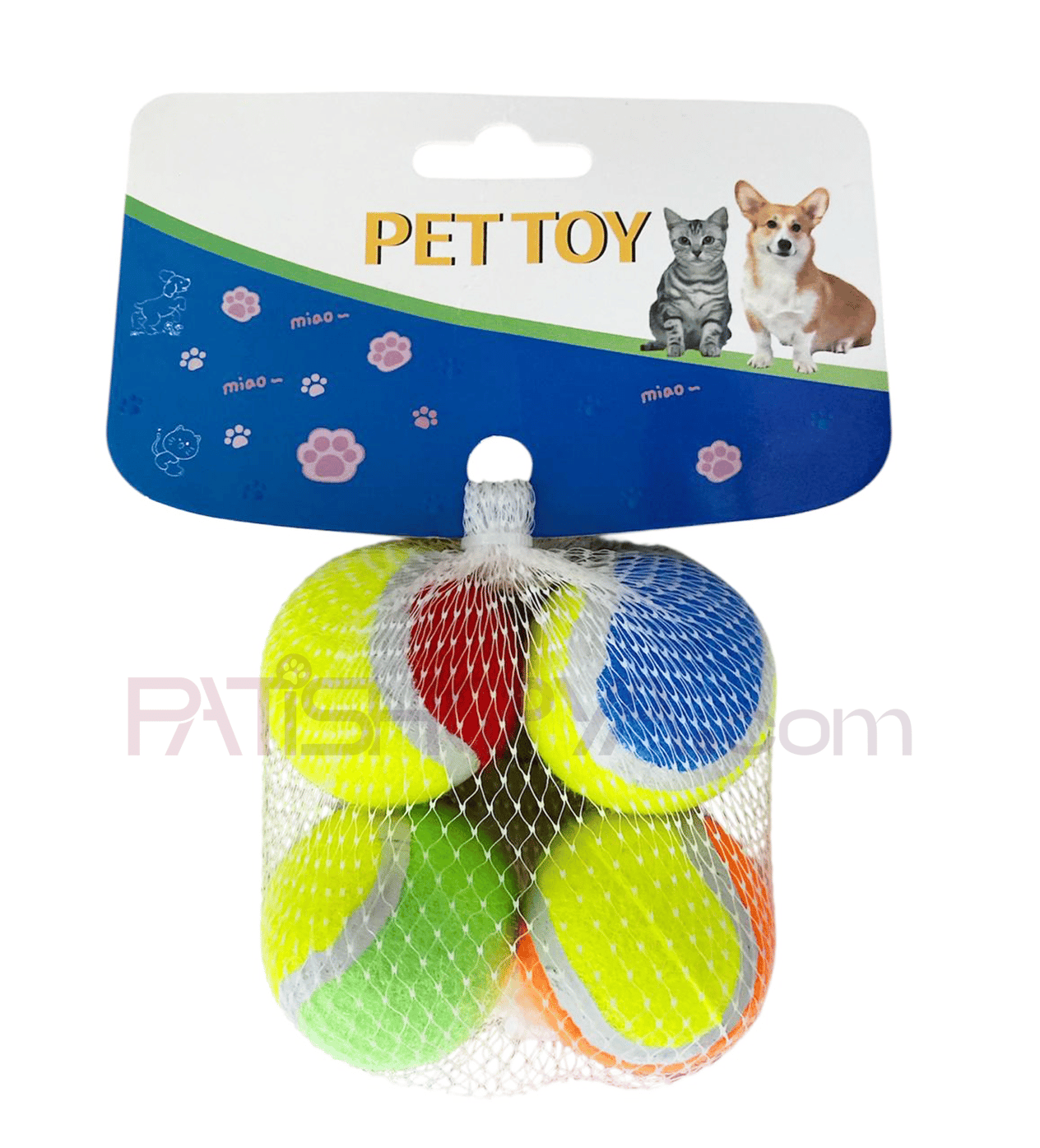 PATİSHOPYA4LÜ MİNİ TENİS TOPU KEDİ OYUNCAĞI 4 CM