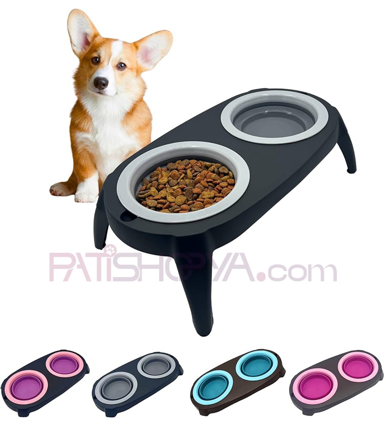 PATİSHOPYABÜYÜK BOY KATLANABİLİR PLASTİK MAMA SU KABI (KUTULU)