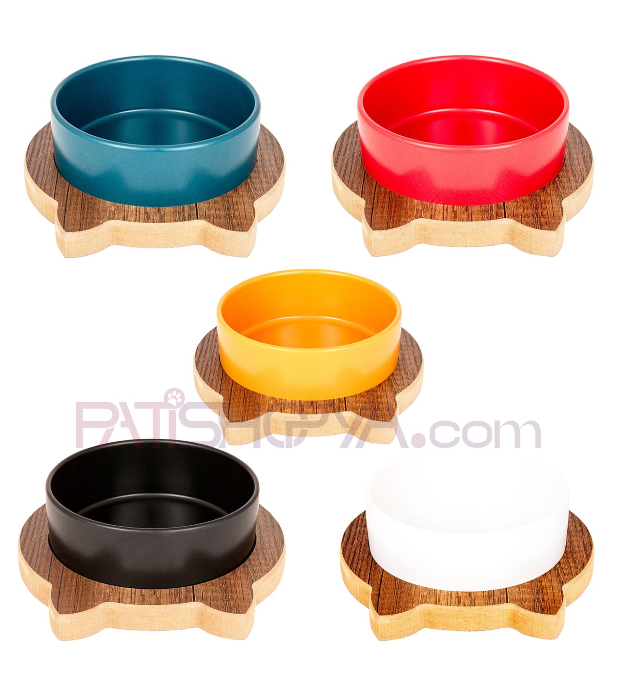 PATİSHOPYAOZARK KEDİLİ SERAMİKMAMA VE SU KABI SETİ 1 ADET (KUTULU)