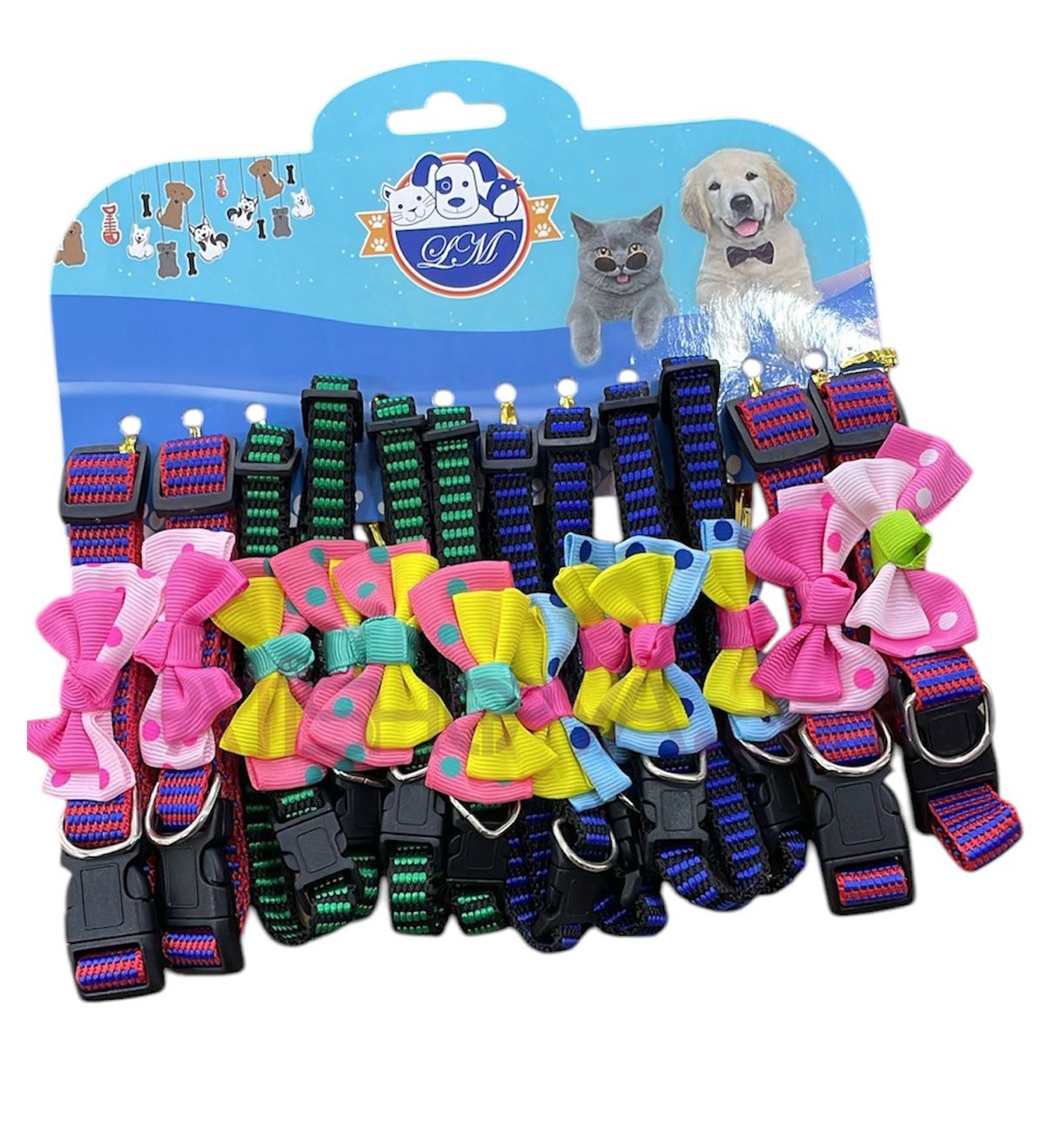 PATİSHOPYAPET VOGUE Papyon Desenli Kedi Boyunluk Seti 12Lİ