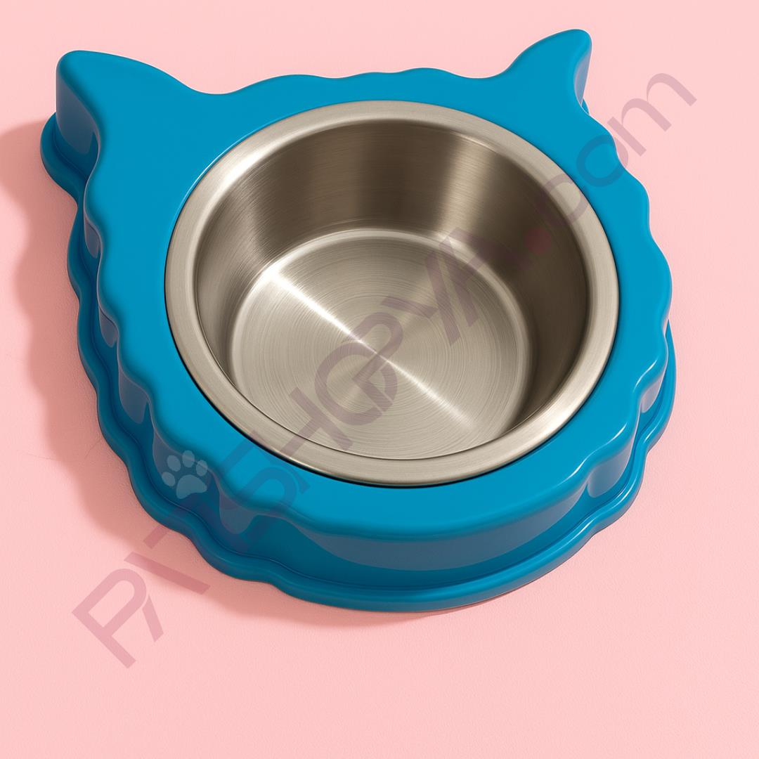 PETCRAFTPETCRAFT CATFACE Çelik Hazneli Kedi Kulaklı Tekli Mama- Su Kabı