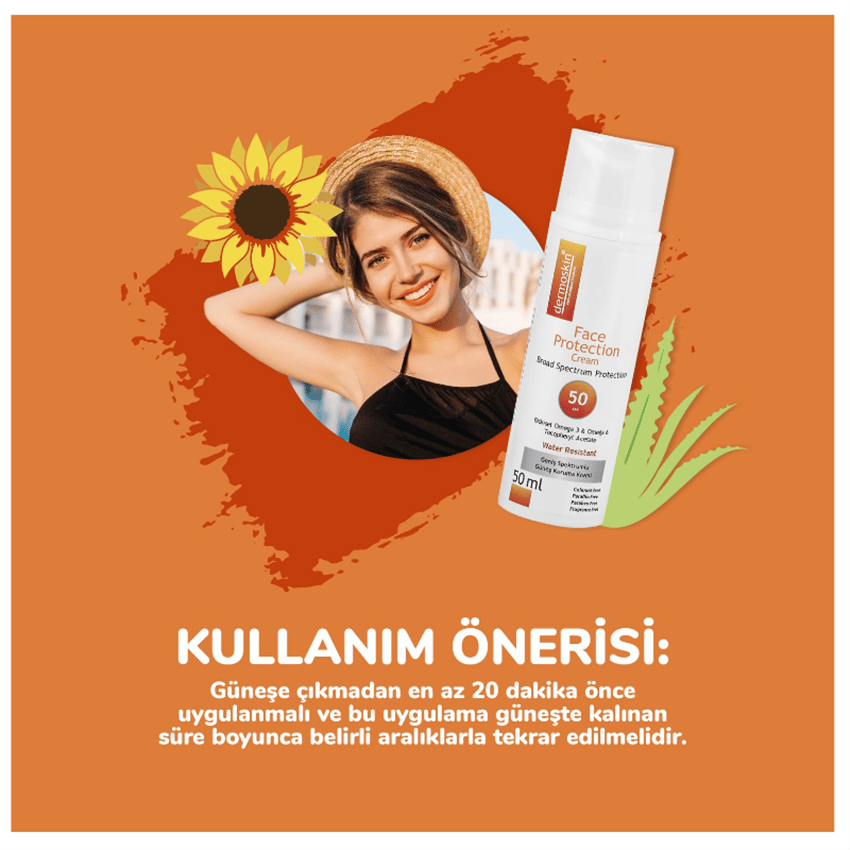 Dermoskin SPF 50 Güneş Koruyucu Krem 50 ml (Face Protection Cream SPF 50)