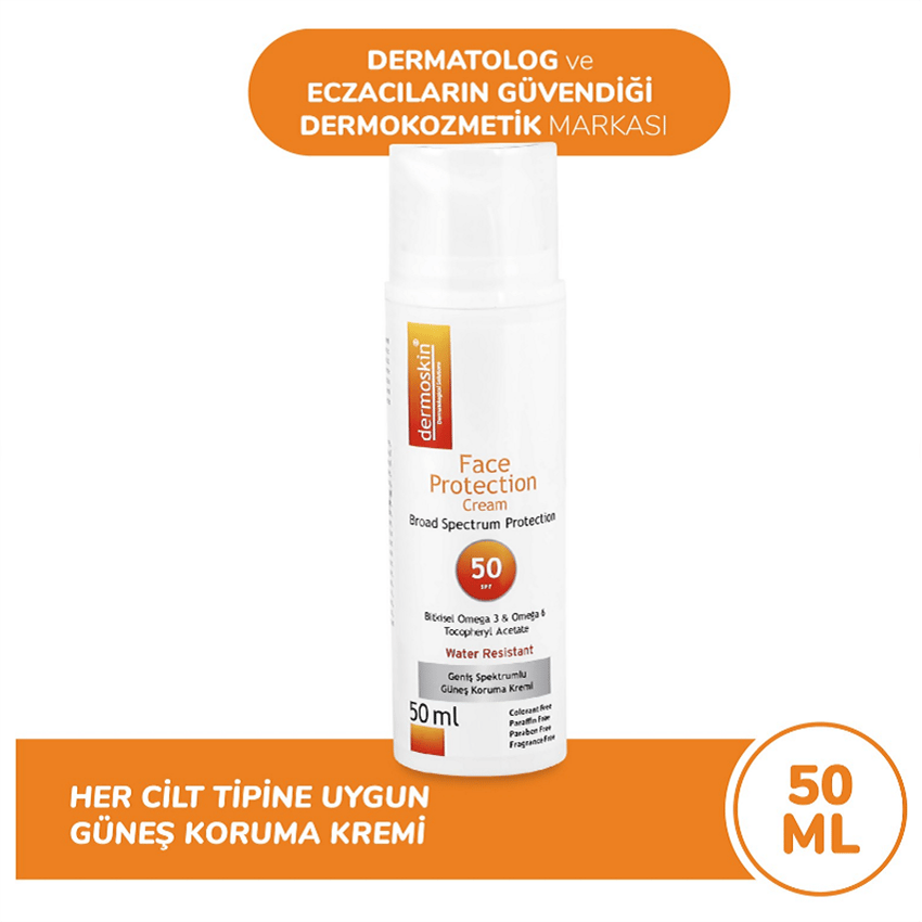 Dermoskin SPF 50 Güneş Koruyucu Krem 50 ml (Face Protection Cream SPF 50)